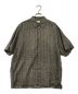 STEVEN ALAN（スティーブンアラン）の古着「CELL/PRNT REGULAR COLLAR SHORT SLEEVE SHIRT BOX -LOOSE/セルプリントレギュラーカラーシャツスリーブショートボックスルーズ」｜ブラウン