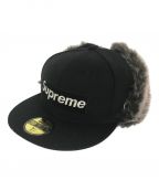 SUPREME×New Eraシュプリーム×ニューエラ）の古着「Flap BOX LOGO Cap/フラップボックスロゴキャップ」｜ブラック