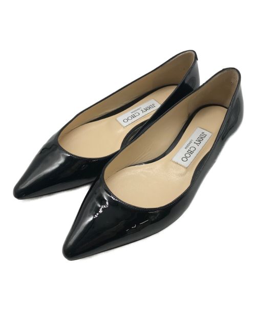 JIMMY CHOO（ジミーチュウ）JIMMY CHOO (ジミーチュウ) エナメルパンプス ブラック サイズ:22.5の古着・服飾アイテム