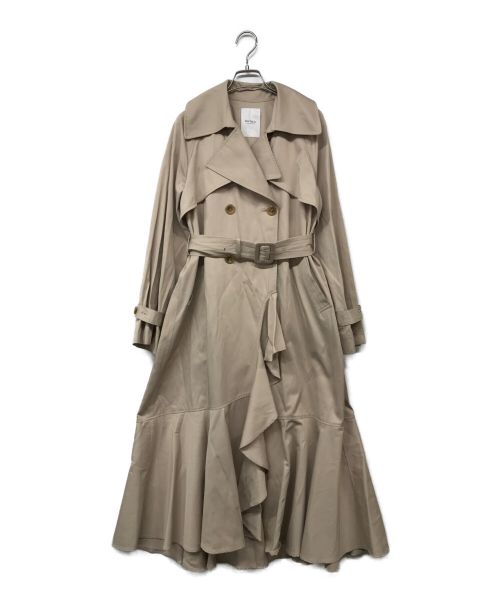 HER LIP TO（ハーリップトゥ）HER LIP TO (ハーリップトゥ) Gabardine Ruffled Trench Coat/ギャバジンラッフルドトレンチコート ベージュ サイズ:Mの古着・服飾アイテム