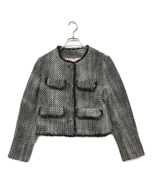 HER LIP TO（ハーリップトゥ）HER LIP TO (ハーリップトゥ) Wool-Blend Fancy Tweed Jacket ブラック サイズ:Mの古着・服飾アイテム