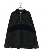 TOGA VIRILIS TOGA ARCHIVESトーガ ビリリース トーガ アーカイブ）の古着「FAKE SUEDE JERSEY ZIP PULLOVER/フェイクスウェードジッププルオーバー」｜ブラック