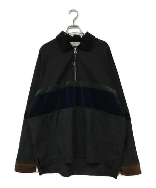 TOGA VIRILIS TOGA ARCHIVES（トーガ ビリリース トーガ アーカイブ）TOGA VIRILIS TOGA ARCHIVES (トーガ ビリリース トーガ アーカイブ) FAKE SUEDE JERSEY ZIP PULLOVER/フェイクスウェードジッププルオーバー ブラック サイズ:Lの古着・服飾アイテム