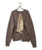 6(ROKU) BEAUTY&YOUTHロク ビューティーアンドユース）の古着「WOOL CASHMERE SCARF CARDIGAN/ウールカシミヤスカーフカーディガン」｜ブラウン