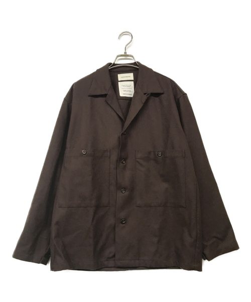 MARKAWARE（マーカウェア）MARKAWARE (マーカウェア) CPO SHIRTS ORGANIC WOOL WORSTED FLANNEL ブラウン サイズ:2の古着・服飾アイテム