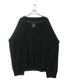 UNUSED（アンユーズド）の古着「7G V-neck knit」｜ブラック