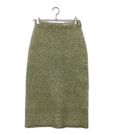 Venit（ヴェニット）の古着「METALLIC SHAGGY SKIRT/メタリックシャギースカート」｜ゴールド