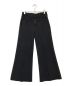 mother superior（マザー シュペリオール）の古着「The Patch Pocket Roller High Waist Fray Hem Wide Leg Ankle Jeans」｜ブラック