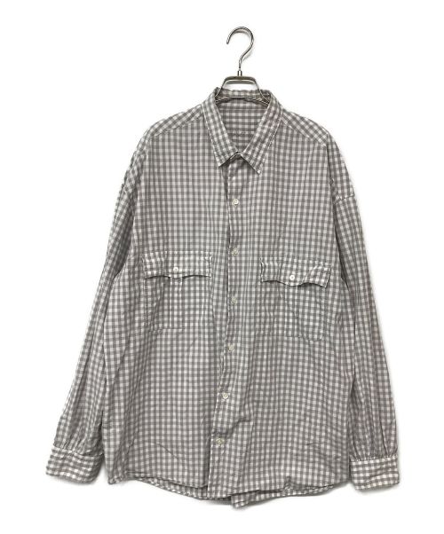 Porter Classic（ポータークラシック）Porter Classic (ポータークラシック) ロールアップギンガムチェックシャツ ベージュ サイズ:XXLの古着・服飾アイテム