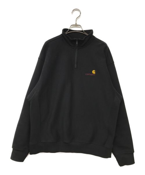 CarHartt（カーハート）CarHartt (カーハート) ハーフジップスウェット/half zip american script sweatshirt ブラック サイズ:Lの古着・服飾アイテム