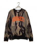 CarHarttカーハート）の古着「UNIVERSITY SCRIPT SWEATER」｜ブラウン