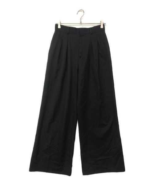 AP STUDIO（エーピーストゥディオ）AP STUDIO (エーピーストゥディオ) New High-waisted wide Pants/ニュウハイウェステッドワイドパンツ ブラック サイズ:36の古着・服飾アイテム