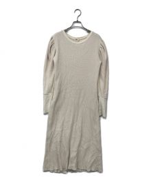 Uhr（ウーア）の古着「Puff Shoulder Waffle Dress」｜アイボリー