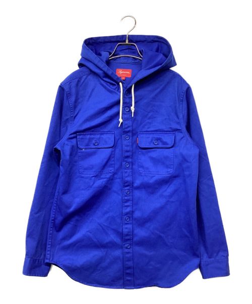 SUPREME（シュプリーム）SUPREME (シュプリーム) Hooded twill shirt/フーデッドツイルシャツ ブルー サイズ:Mの古着・服飾アイテム