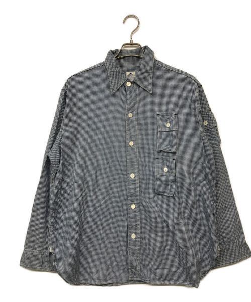 POST O'ALLS（ポストオーバーオールズ）POST O'ALLS (ポストオーバーオールズ) チェックシャツ ブルー サイズ:Lの古着・服飾アイテム