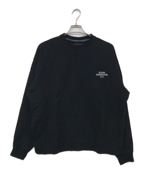 NUMBER (N)INE（ナンバーナイン）NUMBER (N)INE (ナンバーナイン) BLANK GENERATION OVER SWEATSHIRT ブラック サイズ:Lの古着・服飾アイテム