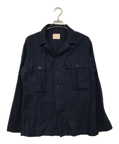 BONCOURA（ボンクラ）BONCOURA (ボンクラ) コットンリネンシャツ ネイビー サイズ:36の古着・服飾アイテム