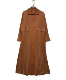 sahara（サハラ）の古着「Rib Knit Dress/リブニットドレス」｜ブラウン