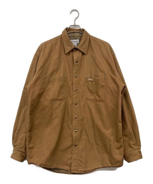 CarHartt（カーハート）CarHartt (カーハート) 裏チェックコットンシャツ ブラウン サイズ:Lの古着・服飾アイテム