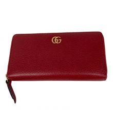 GUCCI（グッチ）の古着「ダブルG ジップアラウンド ウォレット」｜レッド