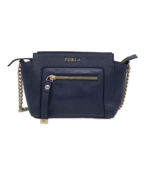 FURLA（フルラ）FURLA (フルラ) チェーンショルダーバッグ ネイビーの古着・服飾アイテム