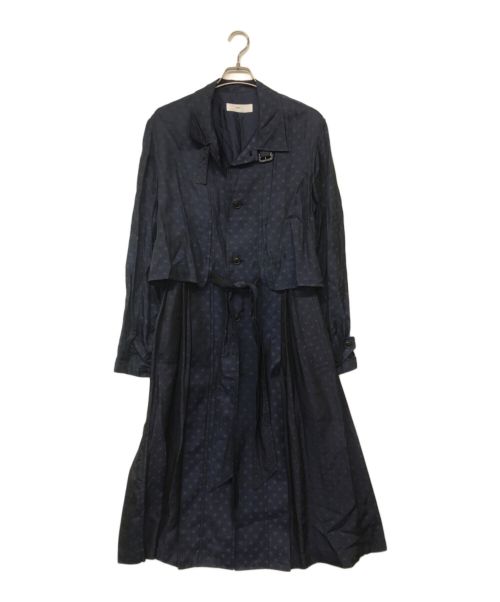 TOGA VIRILIS（トーガ ビリリース）TOGA VIRILIS (トーガ ビリリース) Jacquard Long Coat ネイビー サイズ:48の古着・服飾アイテム