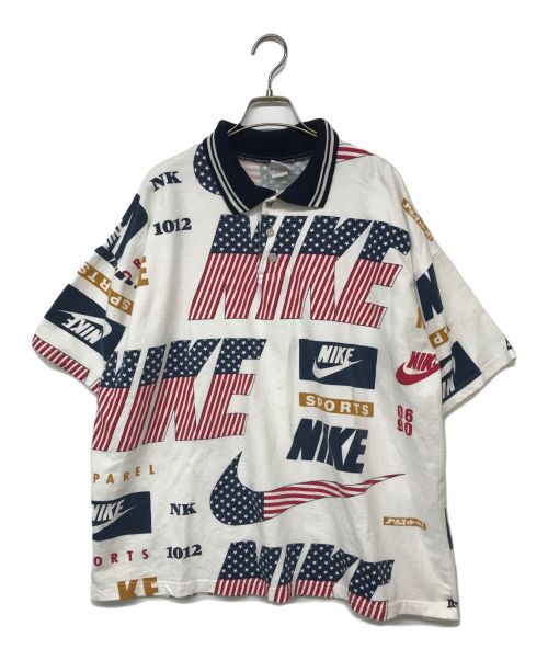 NIKE（ナイキ）NIKE (ナイキ) ポロシャツ ホワイト×ネイビー サイズ:ONE SIZEの古着・服飾アイテム