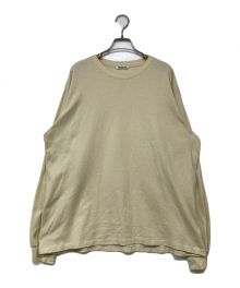 AURALEE（オーラリー）の古着「COTTON MESH L/S TEE/コットンメッシュロングスリーブティー」｜ベージュ