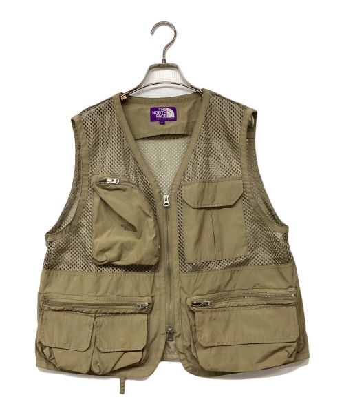 THE NORTHFACE PURPLELABEL（ザ・ノースフェイス パープルレーベル）THE NORTHFACE PURPLELABEL (ザ・ノースフェイス パープルレーベル) Mesh Angler Vest ベージュ サイズ:Mの古着・服飾アイテム