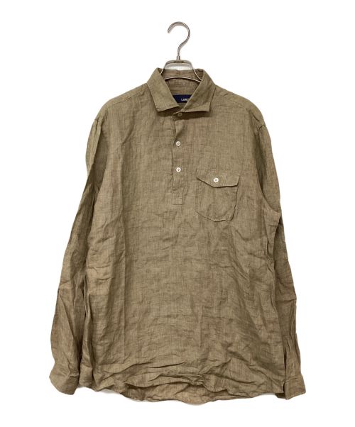 LARDINI（ラルディーニ）LARDINI (ラルディーニ) リネンプルオーバーシャツ ブラウン サイズ:Mの古着・服飾アイテム