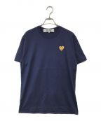 PLAY COMME des GARCONSプレイ コムデギャルソン）の古着「Gold Heart T-Shirt/ゴールドハートTシャツ」｜ネイビー