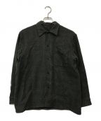 COMOLIコモリ）の古着「ウールチェック オープンカラーシャツ」｜グレー×グリーン