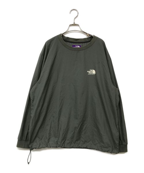 THE NORTHFACE PURPLELABEL（ザ・ノースフェイス パープルレーベル）THE NORTHFACE PURPLELABEL (ザ・ノースフェイス パープルレーベル) ナイロンロングTシャツ L／S Logo Woven Tee グレー サイズ:XLの古着・服飾アイテム