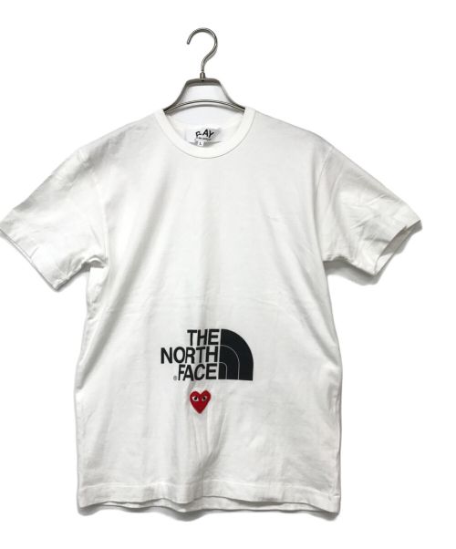 PLAY COMME des GARCONS（プレイ コムデギャルソン）PLAY COMME des GARCONS (プレイ コムデギャルソン) THE NORTH FACE (ザ ノース フェイス) ハートロゴプリントTシャツ ホワイト サイズ:Lの古着・服飾アイテム