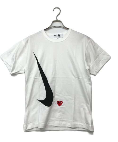 PLAY COMME des GARCONS（プレイ コムデギャルソン）PLAY COMME des GARCONS (プレイ コムデギャルソン) NIKE (ナイキ) ハートロゴワッペン半袖Tシャツ ホワイト サイズ:Lの古着・服飾アイテム