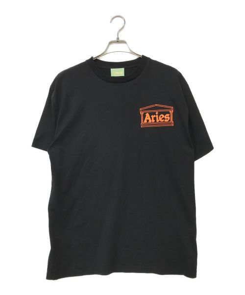 ARIES（アリーズ）ARIES (アリーズ) プリントTシャツ ブラック×オレンジ サイズ:Lの古着・服飾アイテム