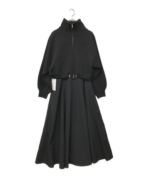 mystic（ミスティック）mystic (ミスティック) ニットブルゾンワンピースSET ブラック サイズ:2の古着・服飾アイテム
