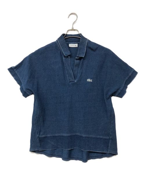 LACOSTE（ラコステ）LACOSTE (ラコステ) インディゴスキッパーネックポロシャツ ブルー サイズ:36の古着・服飾アイテム