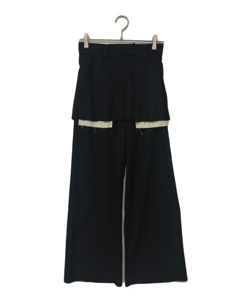 MAISON SPECIAL（メゾンスペシャル）MAISON SPECIAL (メゾンスペシャル) Box Pleated Skirt Pants ブラック サイズ:36の古着・服飾アイテム