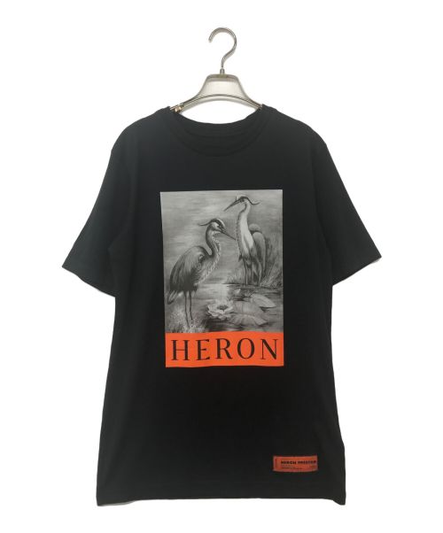 HERON PRESTON（ヘロンプレストン）HERON PRESTON (ヘロンプレストン) プリントTシャツ ブラック サイズ:XSの古着・服飾アイテム