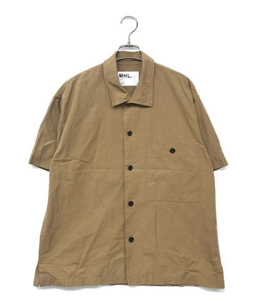 MHL（エムエイチエル）MHL (エムエイチエル) コットンリネン オープンカラーシャツ ブラウン サイズ:Sの古着・服飾アイテム