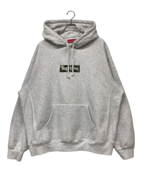 SUPREME（シュプリーム）Supreme (シュプリーム) Box Logo Hooded Sweatshirt/プルオーバーパーカー グレー×グリーン サイズ:ＸＬの古着・服飾アイテム