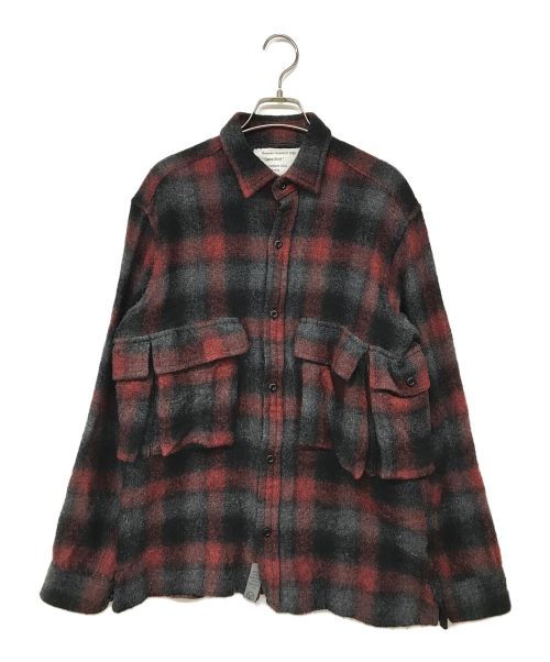 MOUNTAIN RESEARCH（マウンテンリサーチ）MOUNTAIN RESEARCH (マウンテンリサーチ) GAME SHIRT レッド×ブラック サイズ:Lの古着・服飾アイテム