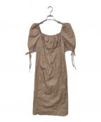 HER LIP TOハーリップトゥ）の古着「2Way Eyelet Lace Summer Dress」｜ベージュ