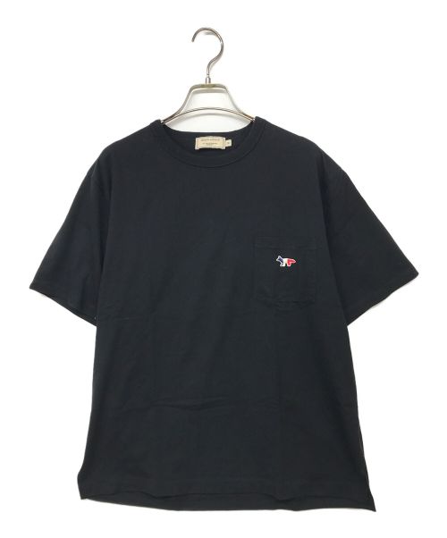 maison kitsune（メゾンキツネ）maison kitsune (メゾンキツネ) フォックス パッチ クラシック ポケット Tシャツ ブラック サイズ:Mの古着・服飾アイテム