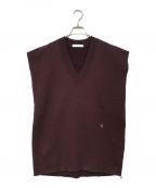 Venitヴェニット）の古着「DOUBLE FACE KNIT VEST」｜ブラウン