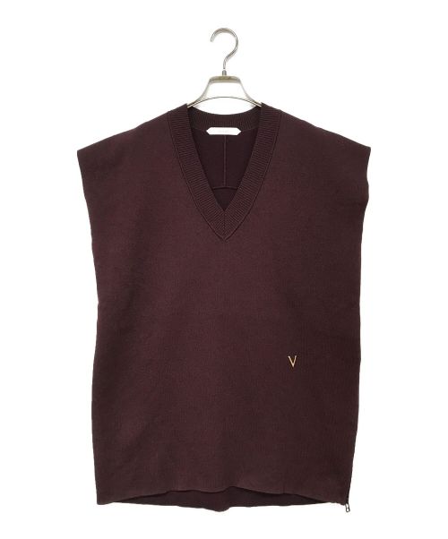 Venit（ヴェニット）Venit (ヴェニット) DOUBLE FACE KNIT VEST ブラウン サイズ:38の古着・服飾アイテム