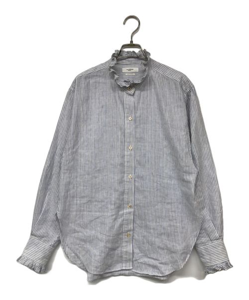 ISABEL MARANT ETOILE（イザベルマランエトワール）ISABEL MARANT ETOILE (イザベルマランエトワール) SAOLI SHIRTS ホワイト×ブルー サイズ:42の古着・服飾アイテム