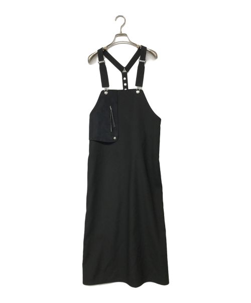 THE RERACS（ザ リラクス）THE RERACS (ザ リラクス) GUNFLAP APRON DRESS/エプロンドレス ブラック サイズ:36の古着・服飾アイテム