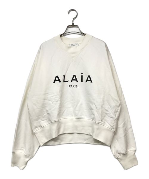 ALAIA（アライア）ALAIA (アライア) ショート丈ロゴプリントスウェット ホワイト サイズ:Mの古着・服飾アイテム